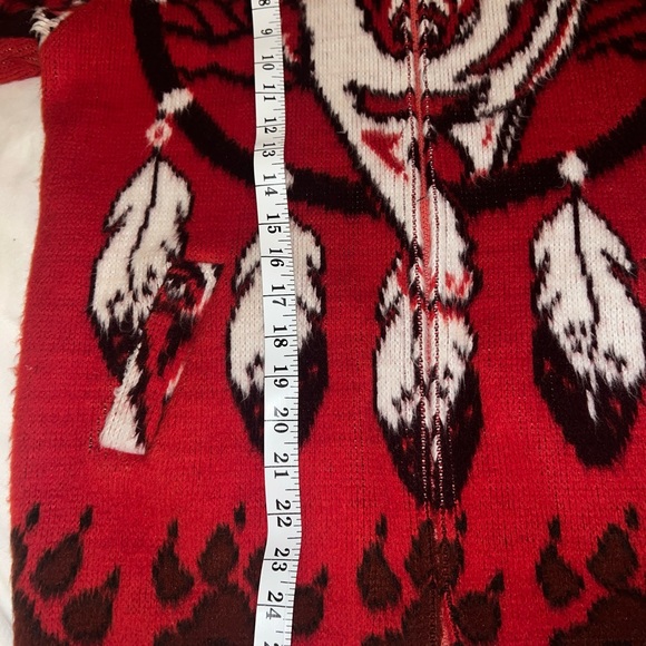 Vintage Wool Aztec Wolf Zip Hooded Sweater Jacket Small Artesanias Tuntaquimba - Picture 5 of 8